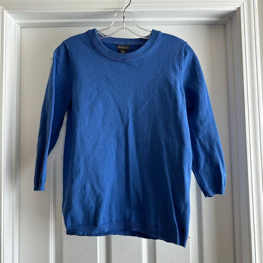 Blue 3/4 sleeve sweater - Eddie Bauer